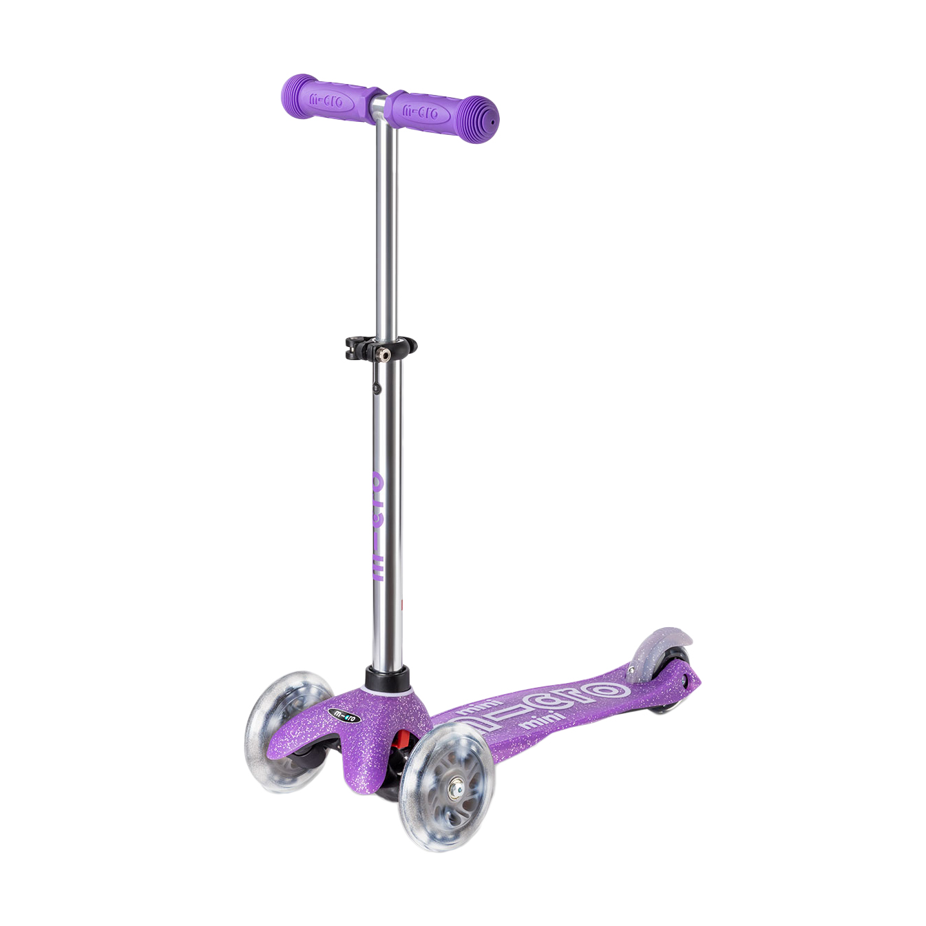 Дитячий самокат Micro Mini Deluxe Fairy Glitter LED триколісний, пурпурний, від 2 років (MMD207)